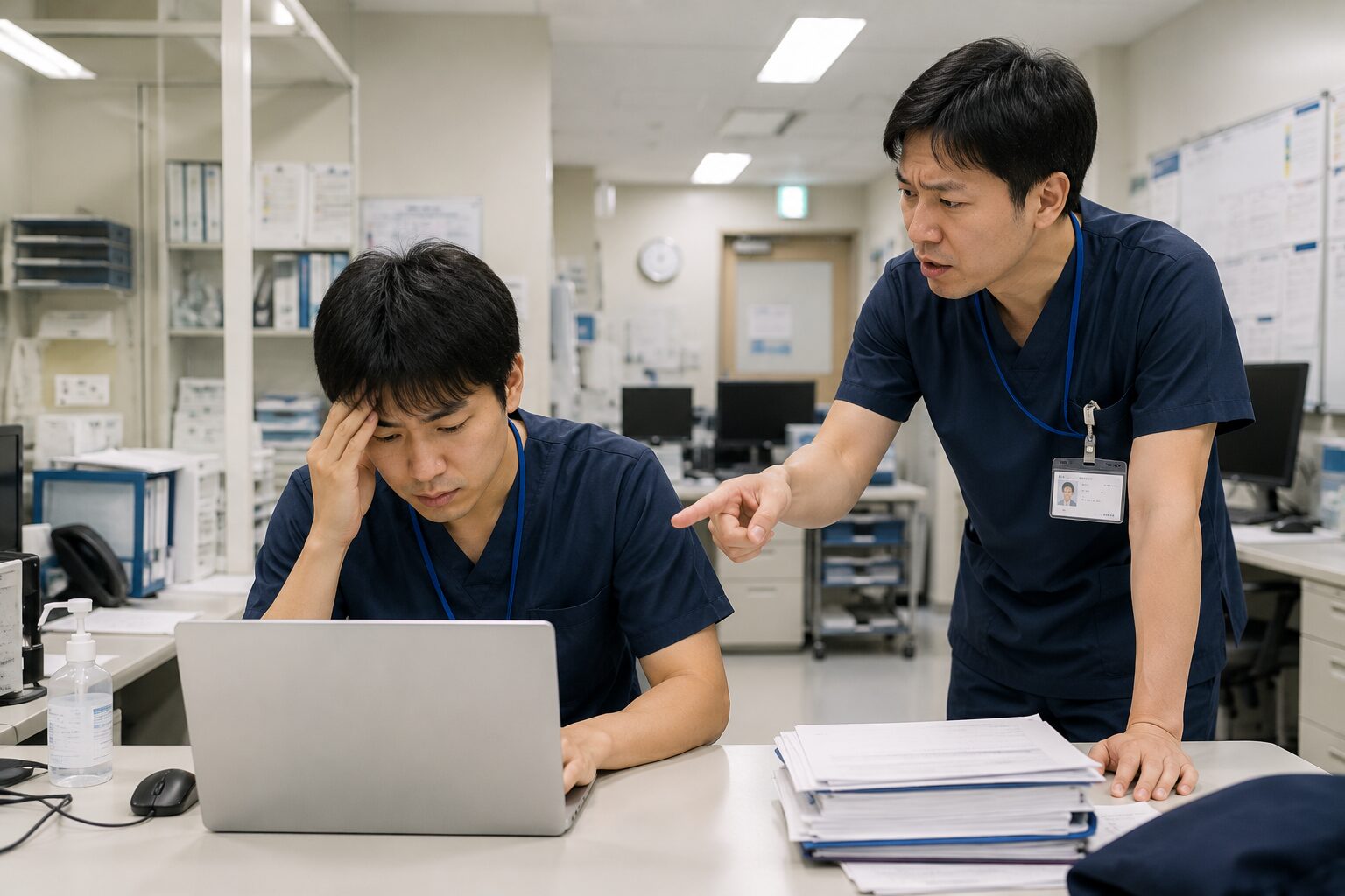 復命書の修正を繰り返す公務員の理学療法士